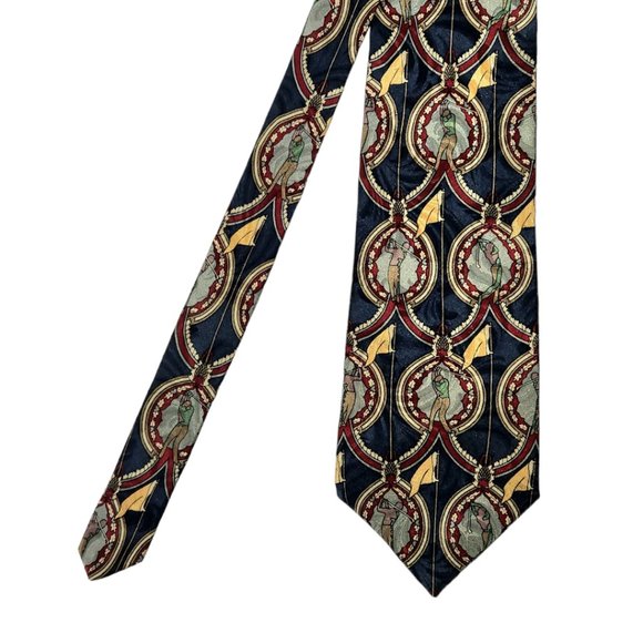 Barry Wells Necktie Men's Multicolor Sure Shot Golf Theme 100% Silk Made in USA - Picture 1 of 4